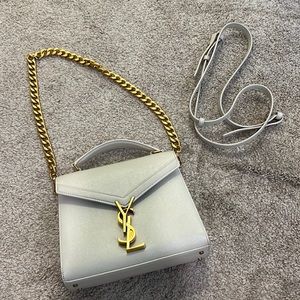 Cassandre Mini Monogram YSL Grain de Poudre Top-Handle Bag